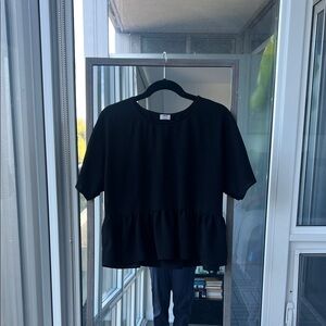 Wilfred Black Ruffle Hem Blouse
